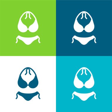 Bikini Düz 4 renk en küçük simge kümesi