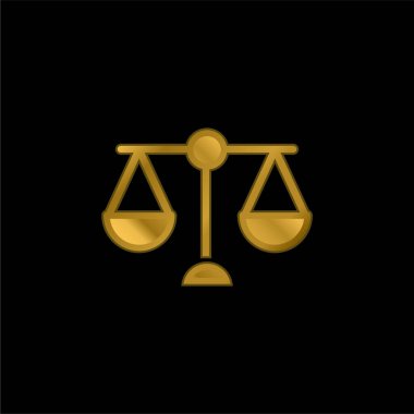 Altın kaplama metalik simge veya logo vektörünü dengele