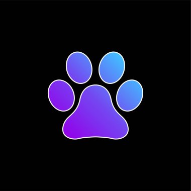 Animal Paw Print blue gradient vector icon clipart
