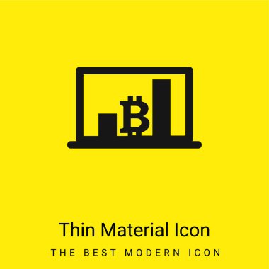 Bitcoin Çubukları Grafiksel Dizüstü bilgisayarda en az sarı malzeme simgesi