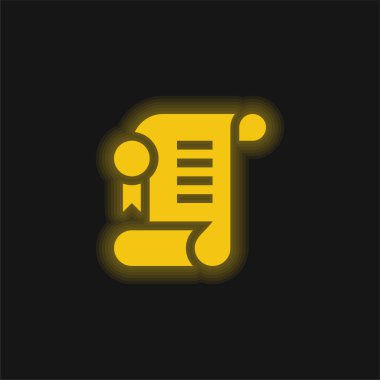 Anlaşma sarı parlak neon simgesi