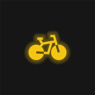 Bisiklet sarısı parlak neon simgesi