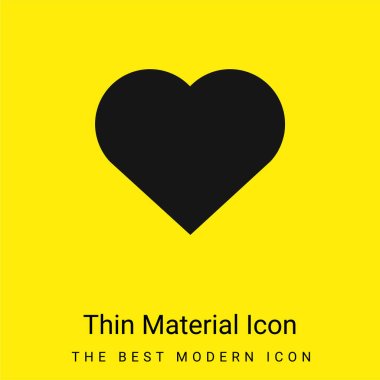 Big Heart minimal bright yellow material icon clipart