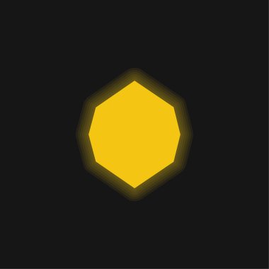 Siyah Sekizgen Sarı Parlak neon simgesi
