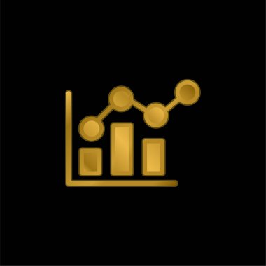 Çubuk Grafik altın kaplama metalik simge veya logo vektörü