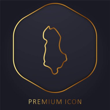 Arnavutluk altın çizgi premium logosu veya simgesi