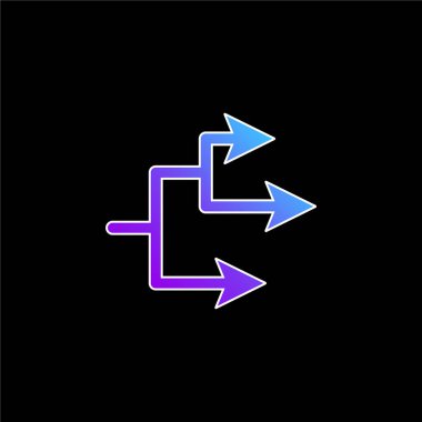 Ok Bağlantısı mavi eğimli vektör simgesi