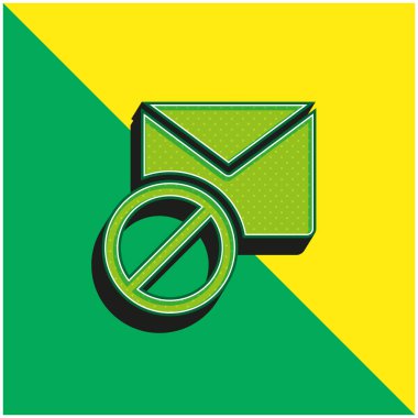 Blocked Green and yellow modern 3d vector icon logo clipart
