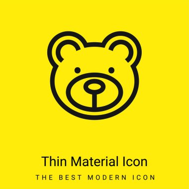 Bear Face minimal bright yellow material icon clipart