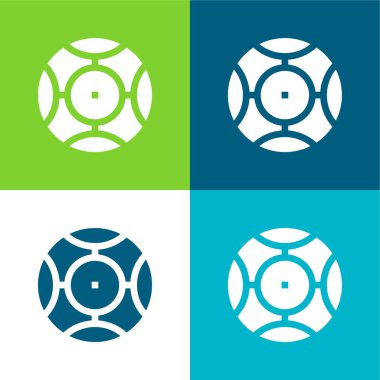 Top Düz 4 renk en küçük simge kümesi