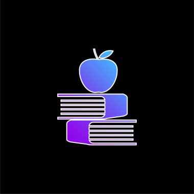 Apple And Books mavi eğimli vektör simgesi