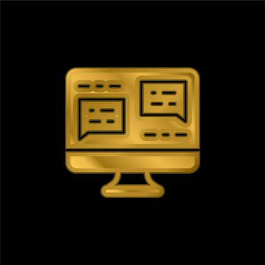 Analitik altın kaplama metalik simge veya logo vektörü