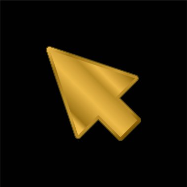 Ok altın kaplamalı metalik simge veya logo vektörü