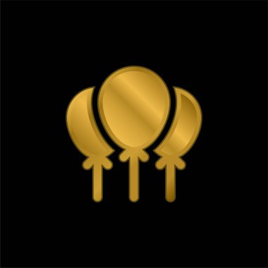Balon altın kaplama metalik simge veya logo vektörü