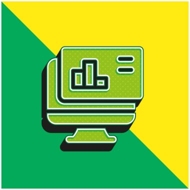 Analiz Yeşil ve Sarı 3D modern vektör simgesi logosu