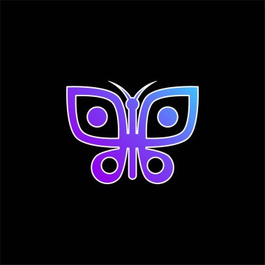 Big Butterfly blue gradient vector icon clipart