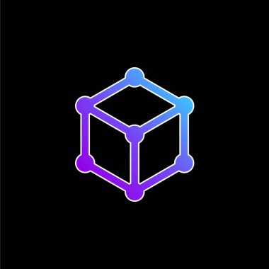 3d Küp mavi eğimli vektör simgesi