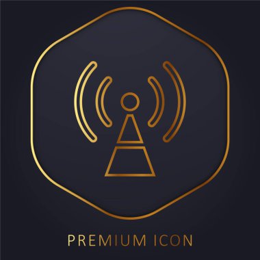 Anten altın çizgi prim logosu veya simgesi