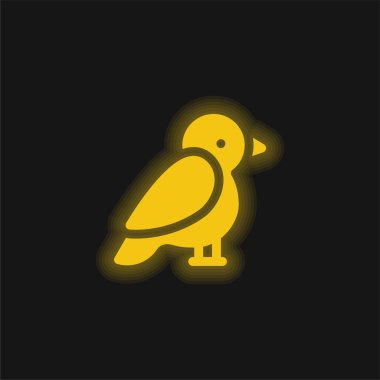 Arctic Tern yellow glowing neon icon clipart