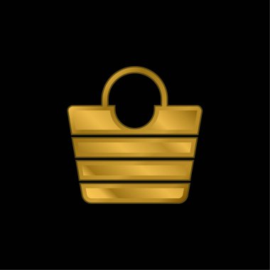 Altın kaplama metalik simge veya logo vektörü