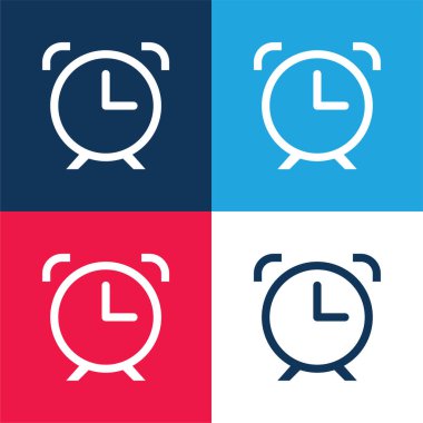 Alarm Saati Sembolü Mavi ve Kırmızı Minimum Renk Simgesi