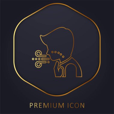 Breathing golden line premium logo or icon clipart