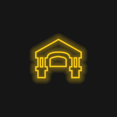 Antik Bina Sarı Parlak Neon Simgesi