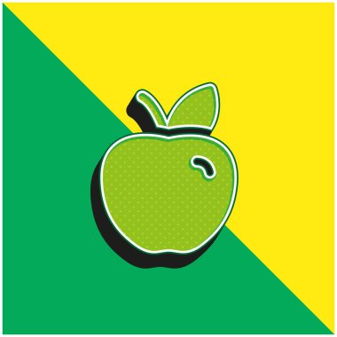 Apple Green ve sarı modern 3d vektör simgesi logosu