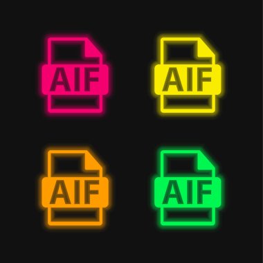 AIF Dosya Sembolü: Parlak neon vektör simgesi