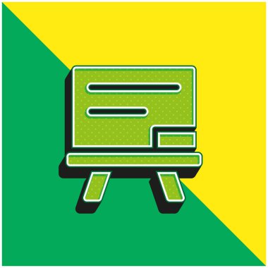 Karatahta Yeşil ve sarı modern 3D vektör simgesi logosu