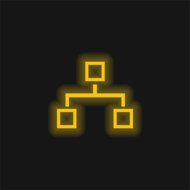 Bloklar Şema Grafik sarı parlayan neon simgesi