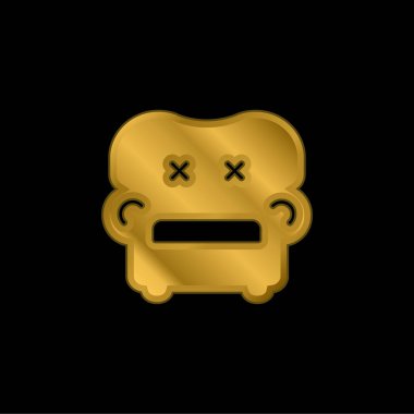 Koltuk altın kaplama metalik simge veya logo vektörü