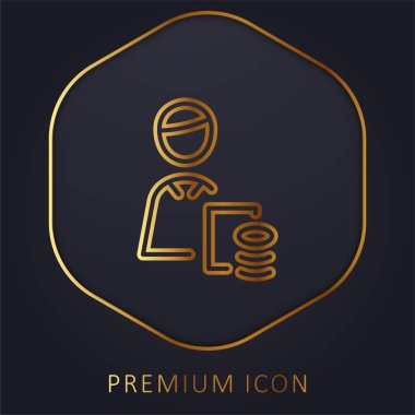 Muhasebeci altın çizgi prim logosu veya simgesi