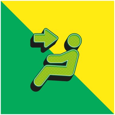 Klima Yeşil ve Sarı Modern 3D vektör simgesi logosu