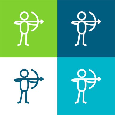 Düz Düz Düz Düz Okçu Rengi minimal simge kümesi