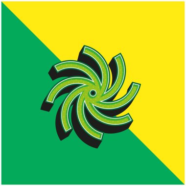 Blackhole Green and yellow modern 3d vector icon logo clipart