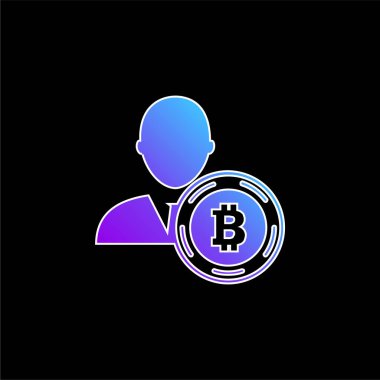 Bitcoin Kullanıcı Sembolü mavi gradyan vektör simgesi