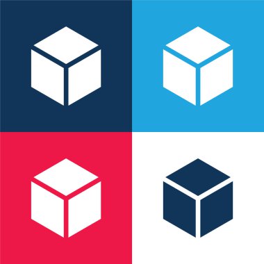 Blok mavi ve kırmızı dört renk en küçük simge kümesi