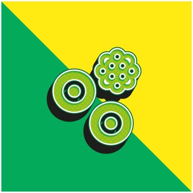Blood Cells Green and yellow modern 3d vector icon logo clipart