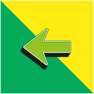 Sol Siluete Ok Yeşil ve Sarı 3D vektör simgesi logosu