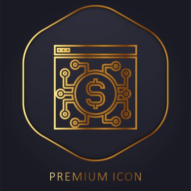 Uygulama altın çizgi premium logosu veya simgesi