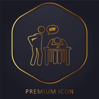 Sıkıcı altın çizgi prim logosu veya simgesi