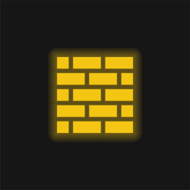 Brickwall sarı parlak neon simgesi