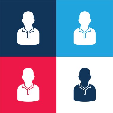 Atletin mavi ve kırmızı dört renk minimal simgesi