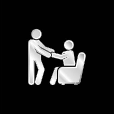 Gümüş kaplama metalik simgeye yardım