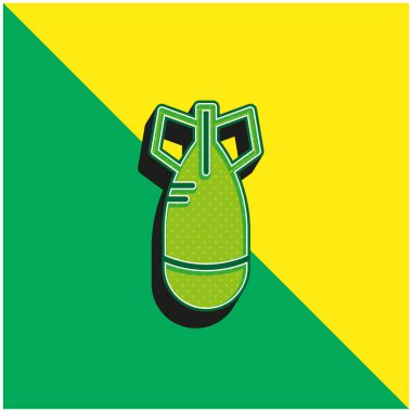 Bomba Yeşil ve Sarı modern 3D vektör simgesi logosu