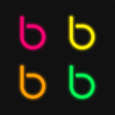Bebo Logosu dört renk parlayan neon vektör simgesi
