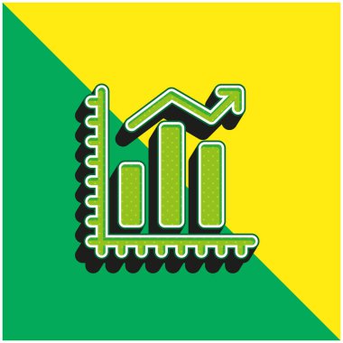 Bar Chart Green and yellow modern 3d vector icon logo clipart