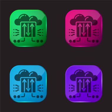 Dört renkli cam simgeyi yedekle