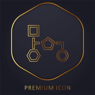 Geometrik Şekillerin Blok Şeması Altın Hat prim logosu veya simgesi